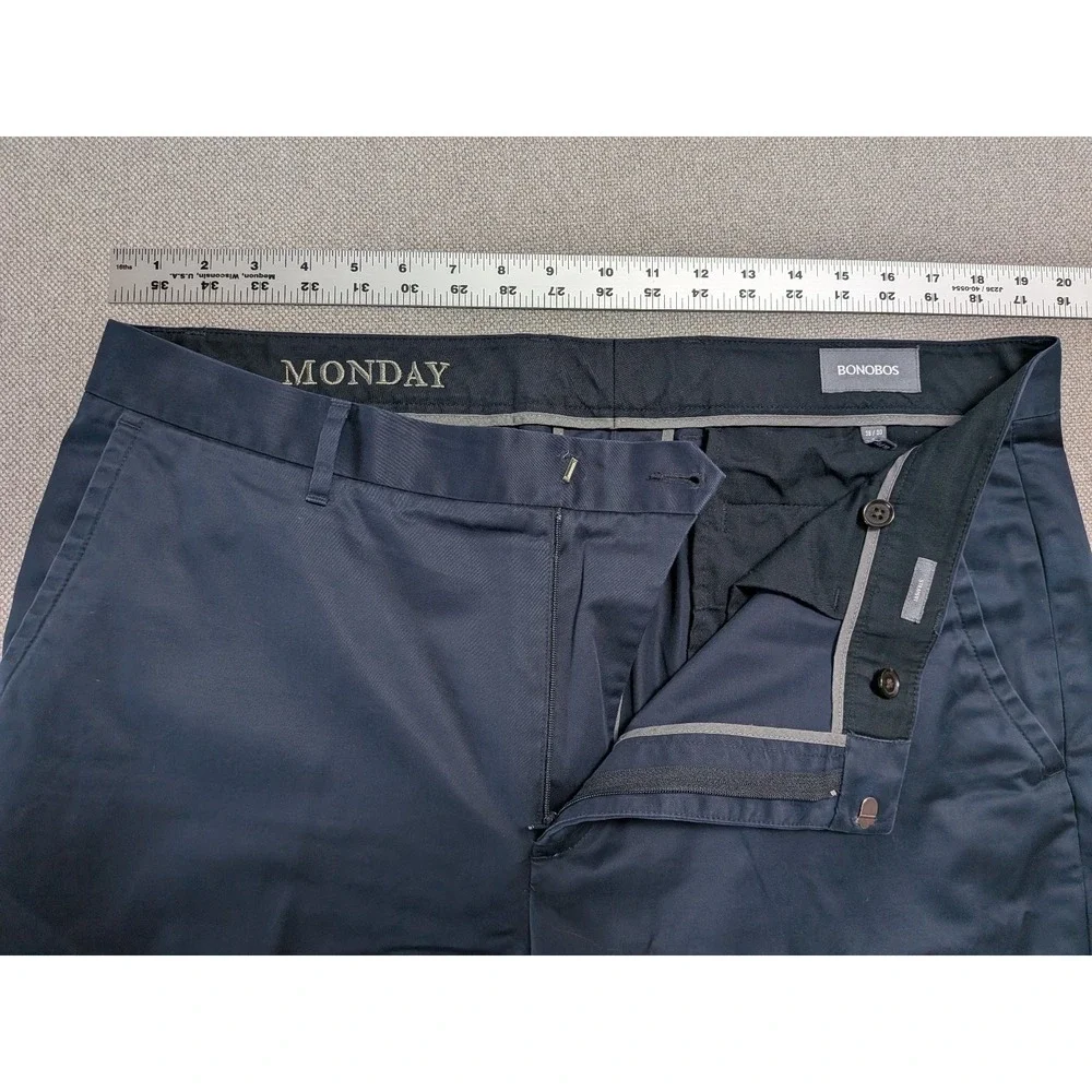 Bonobos Monday Men's Navy Blue 38x30 Straight Fit Cotton Chinos Office Preppy